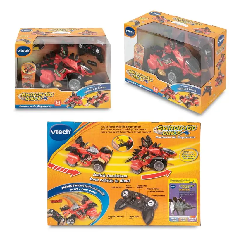 Vtech Switch & Go Dinos Sandstorm The Stegosaurus с пультом дистанционного управления