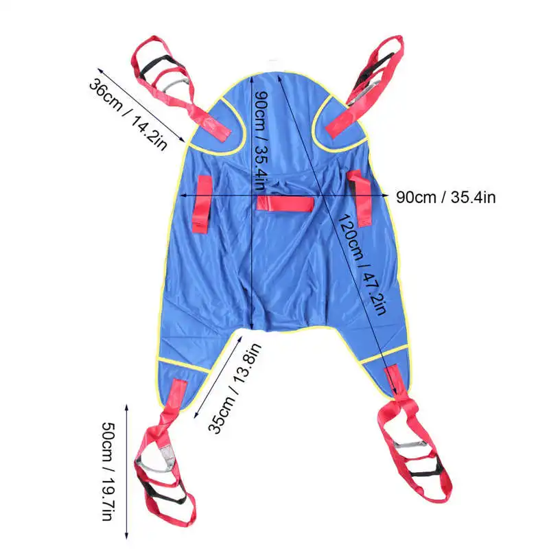 

Blue Professional Divided Leg Sling with Head Support Patient Elderly Sitting Transfer Belt Lift Sling For Elder Braces Supports