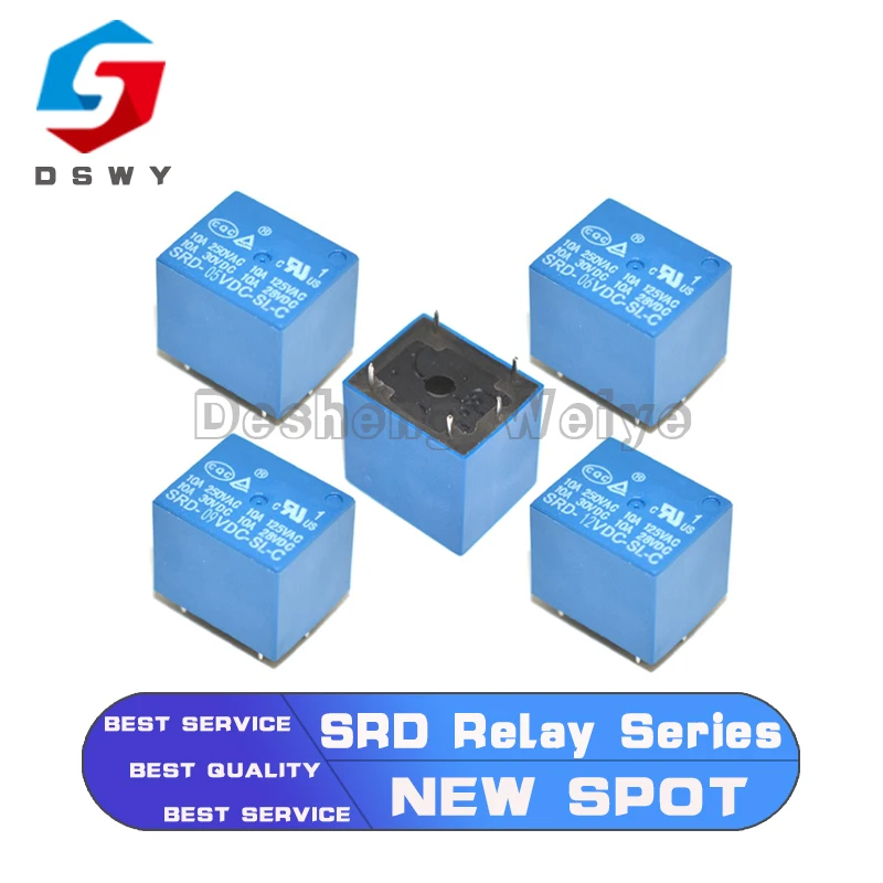 5 шт. реле SRD 05VDC SL C SRD 06VDC SL C SRD 09VDC SL C SRD 12VDC SL C SRD 24VDC SL C SRD 48VDC SL C Мощность реле