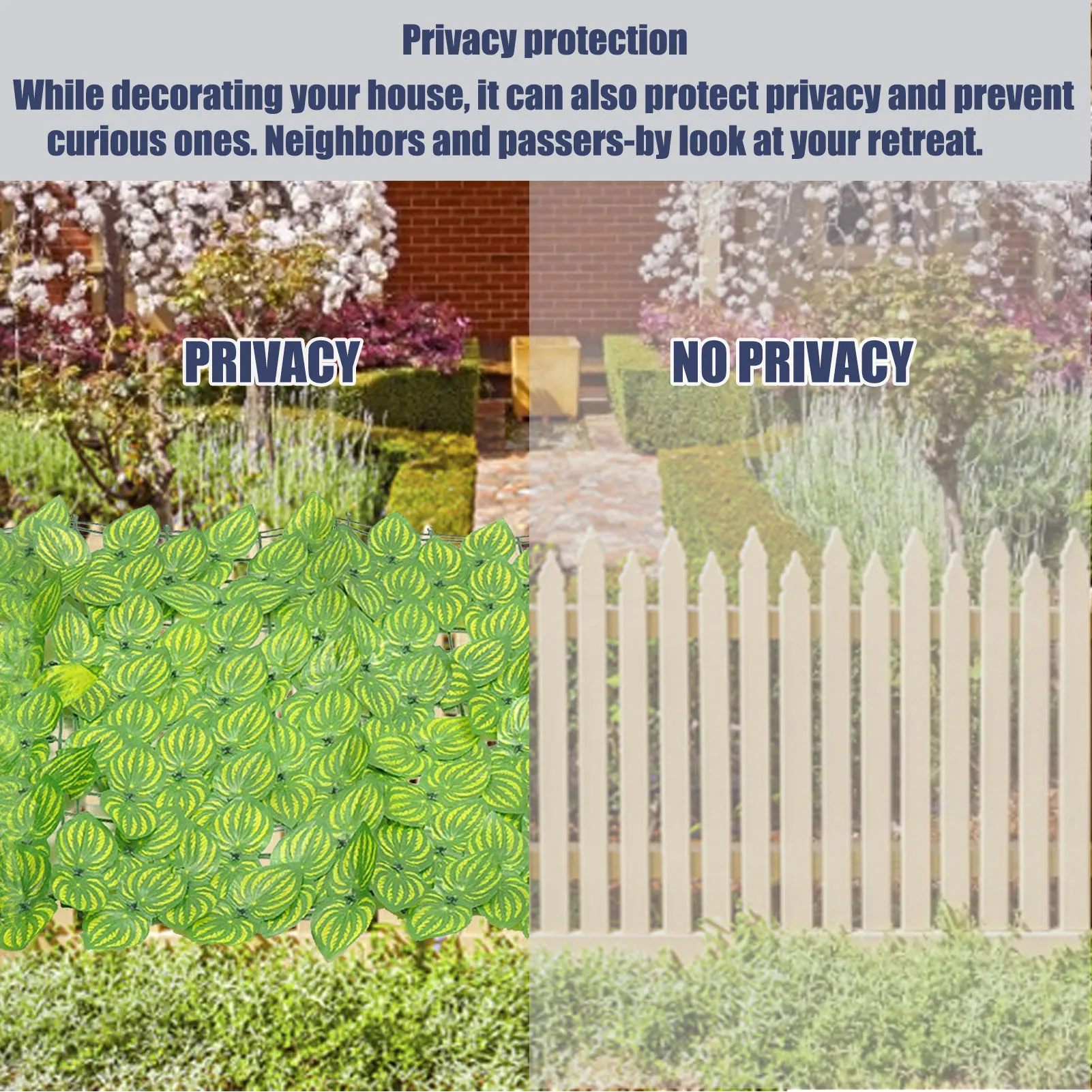 

1X3M Artificial Leaf Garden Fence Screening Roll UV Fade Protected Privacy Artificial Fence Wall Landscaping Ivy Garden Fence