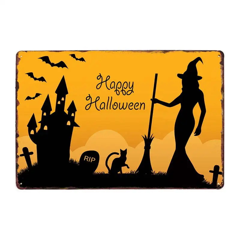 

Halloween Party Metal Tin Sign Vintage Pub Metal Plate Poster Wall Decor for Bar Pub Club Shop Decorative Plates Iron Painting