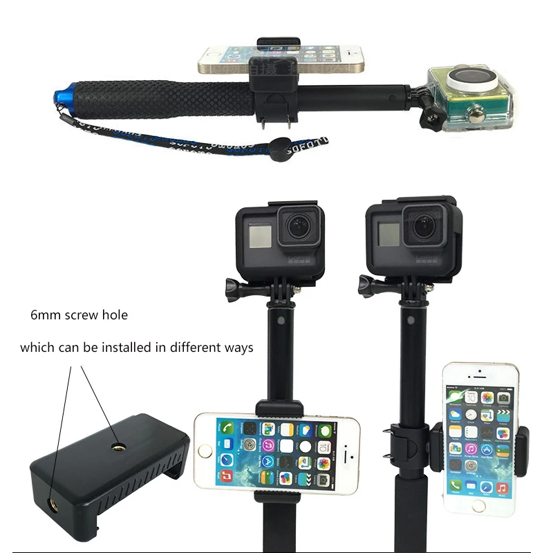 Портативный ручной селфи палка выдвижной монопод для GoPro Hero 8 7 6 5 4 Session Yi 4K Sjcam Eken DIJI Осмо камера аксессуары
