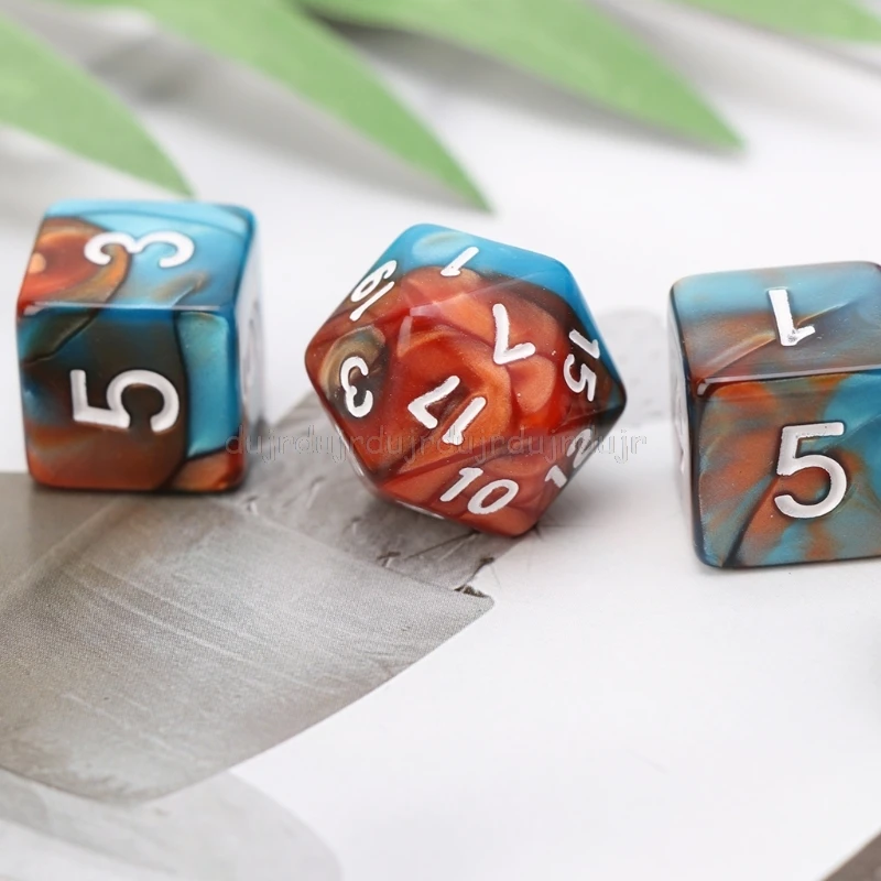 Цифровые кубики D4 D6 D8 D10 D12 D20 11 шт./компл. двусторонние для RPG DND D &amp S16 19 Прямая