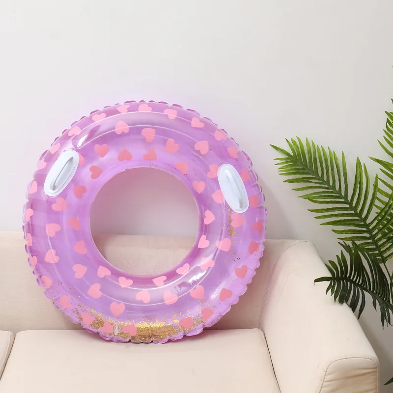 

New Arrival 90cm Heart/star Sequined Swimming Ring Pool Float Mattress Swimming Pool Thickened PVC Summer Floating Ring Seat Toy