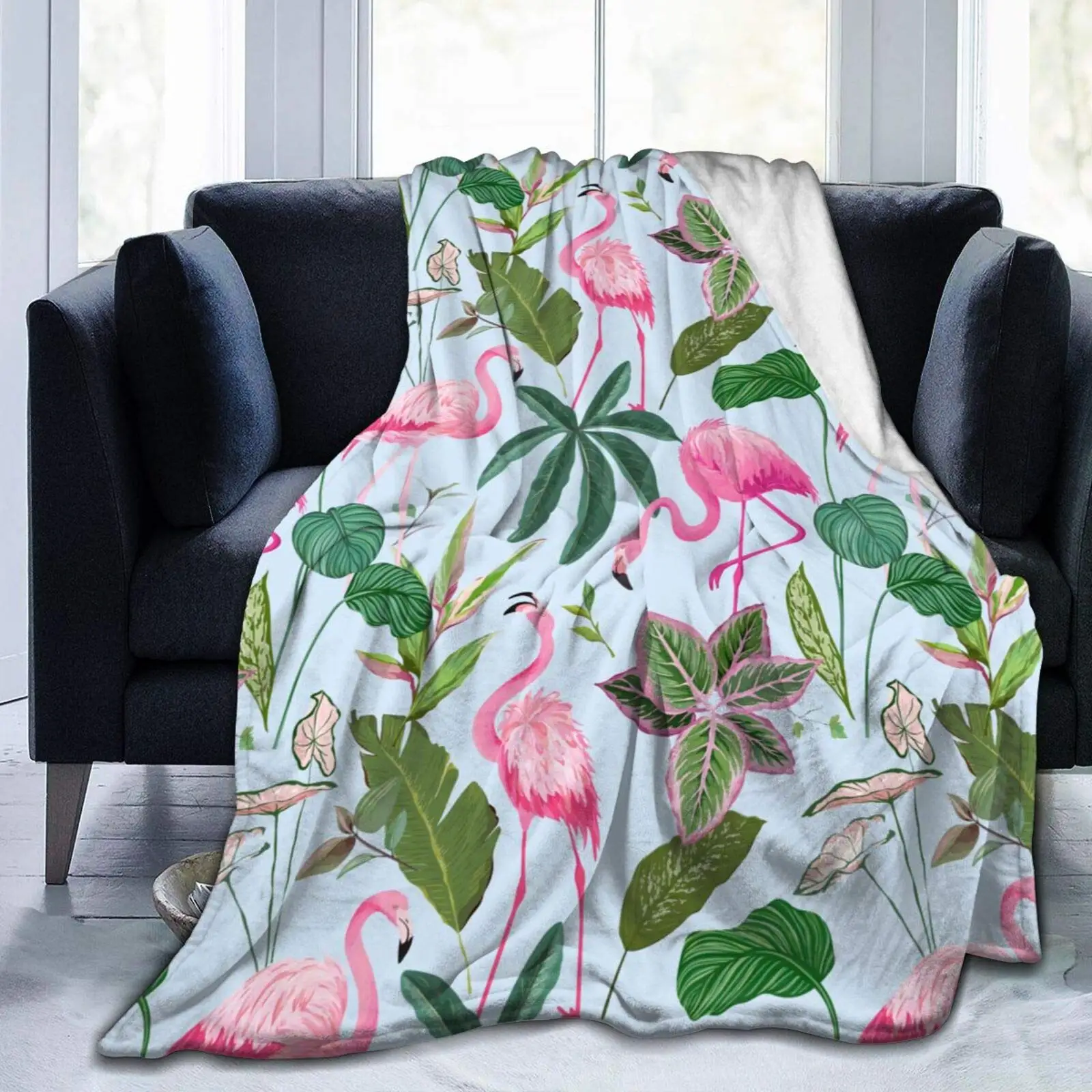 

Pink Flamingo Blanket Flannel Throw Blanket Ultra Soft Micro Fleece Blanket Bed Couch Living Room 100x120cm for Baby