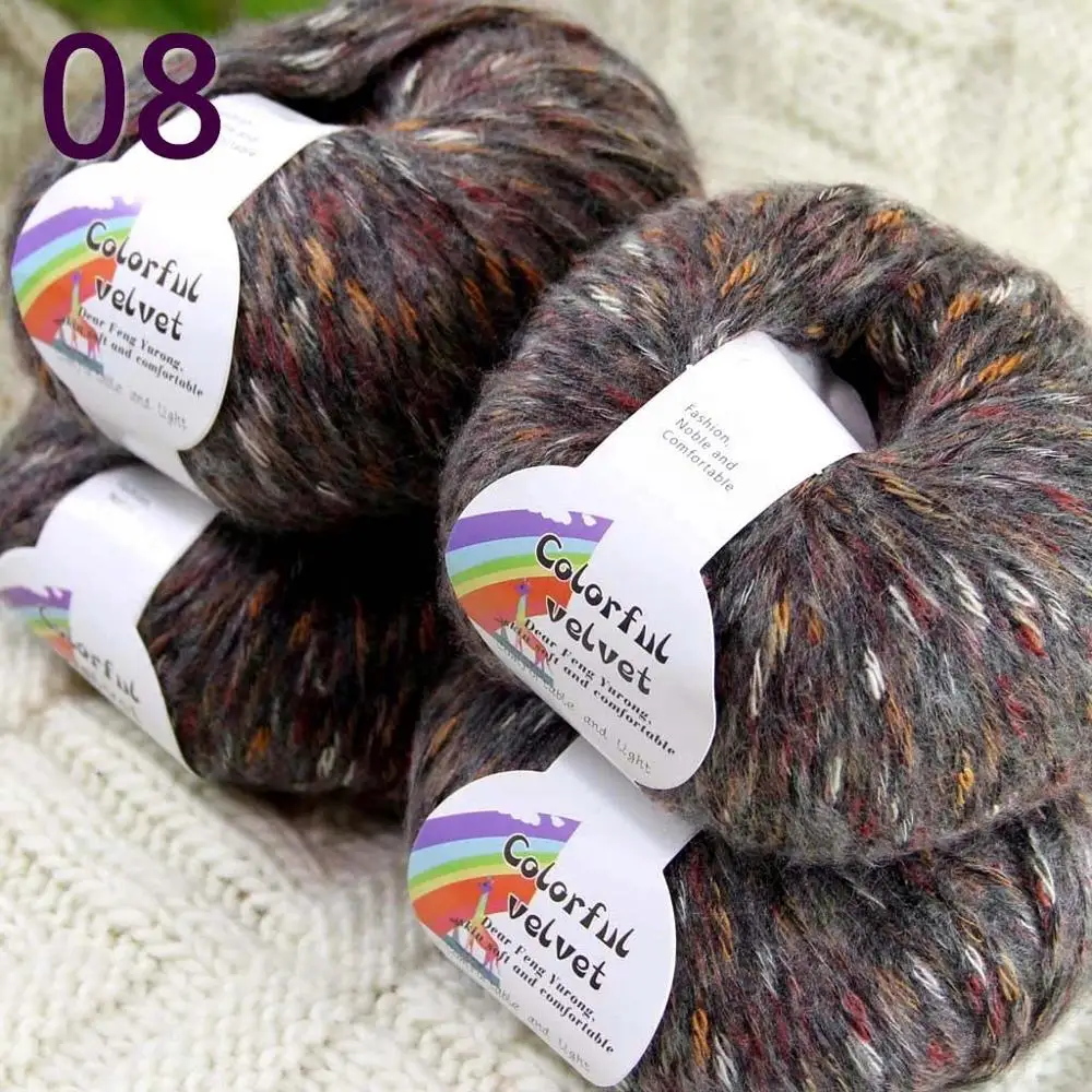 

Sale 4SkeinsX50gr Luxury Soft MOHAIR Colorful Shawls Hand Knit Crochet Yarn Colorful Charcoal 824-08-4