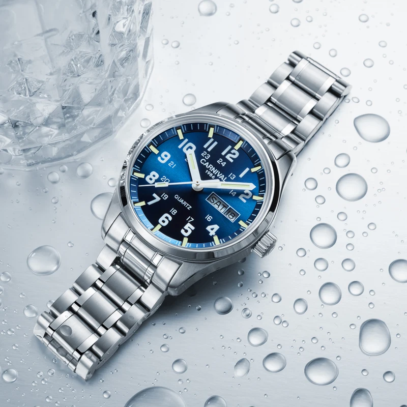 Швейцарский Карнавал Роскошные Брендовые мужские японские кварцевые часы