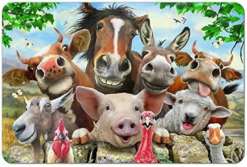 

Farm Selfie Horse Pig Chicken Donkey Cow Sheep Home Business Metal Sign-A2-8X12 in