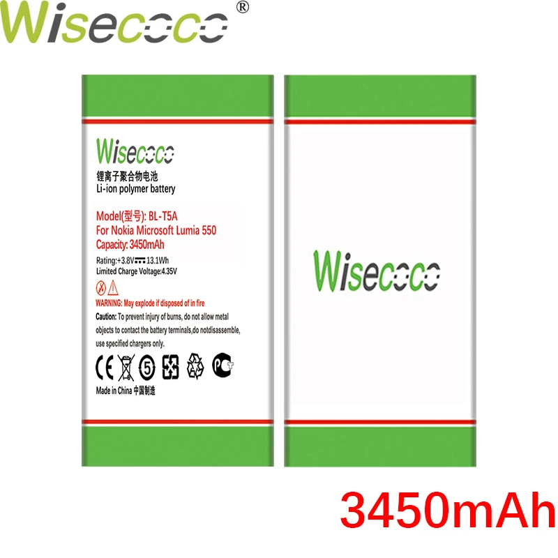 Аккумулятор WISECOCO BL T5A для Nokia Microsoft Lumia 3450 Lumia550 550 мАч|Батареи планшетов и резервное
