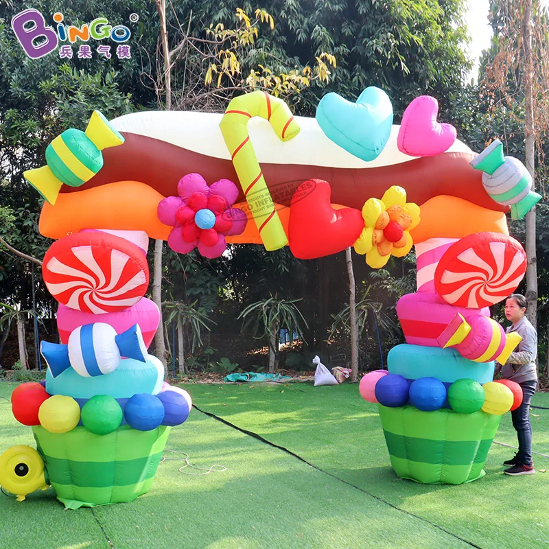 

Personalized 4x3 Meters Inflatable Candy Arch For Event Decoration / Colorful Inflated Archway Balloons - BG-A1448