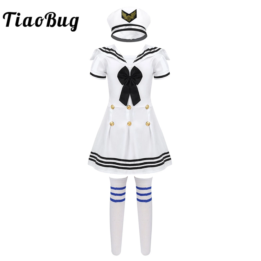Детский костюм для девочек Матросская форма школьная хорового выступления