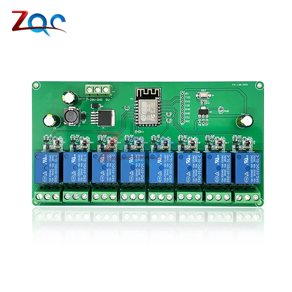 WiFiE Relay SP8266 EPS-12F Беспроводной Wi-Fi программируемый модуль 8-канальный релейный