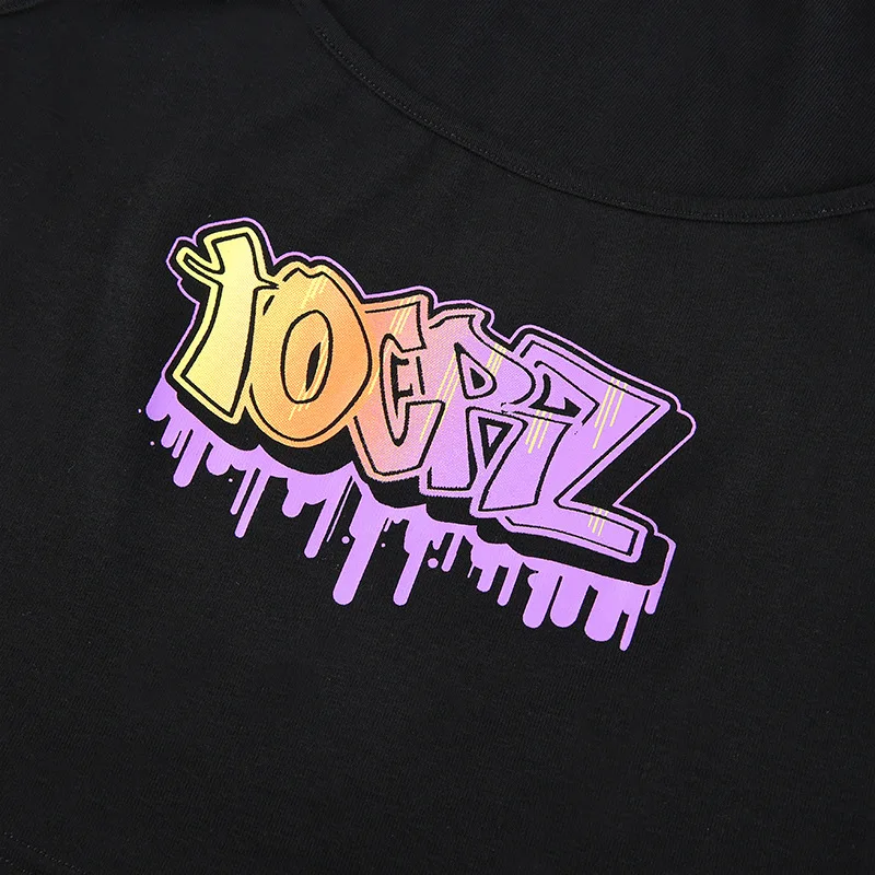 Женские летние свободные повседневные топы с лямкой на шее черная футболка