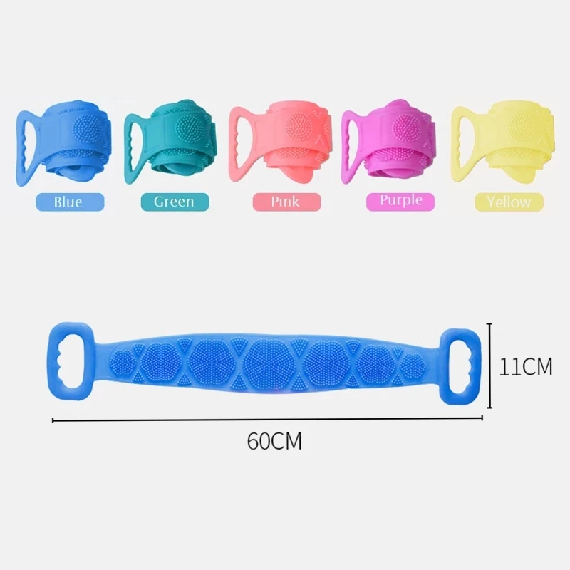 

Magic Skin Clean Shower Brushes Silicone Brushes Bath Towels Rubbing Back Mud Peeling Body Massage Shower Extended Scrubber