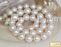 luster natural 17 13mm round white south sea pearl necklace 14k solid clasp c243