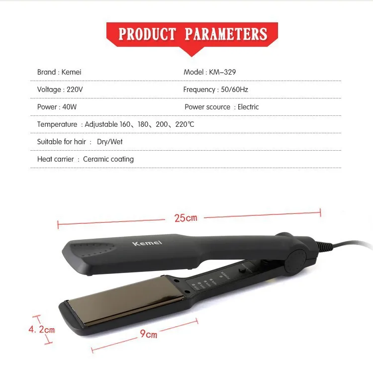 Профессиональный Выпрямитель для волос Kemei инструменты выпрямления щипцы