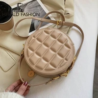 round crossbody bag for women 2021 fashion small shoulder bag ladies luxury designer purses and handbags lattice messenger bag