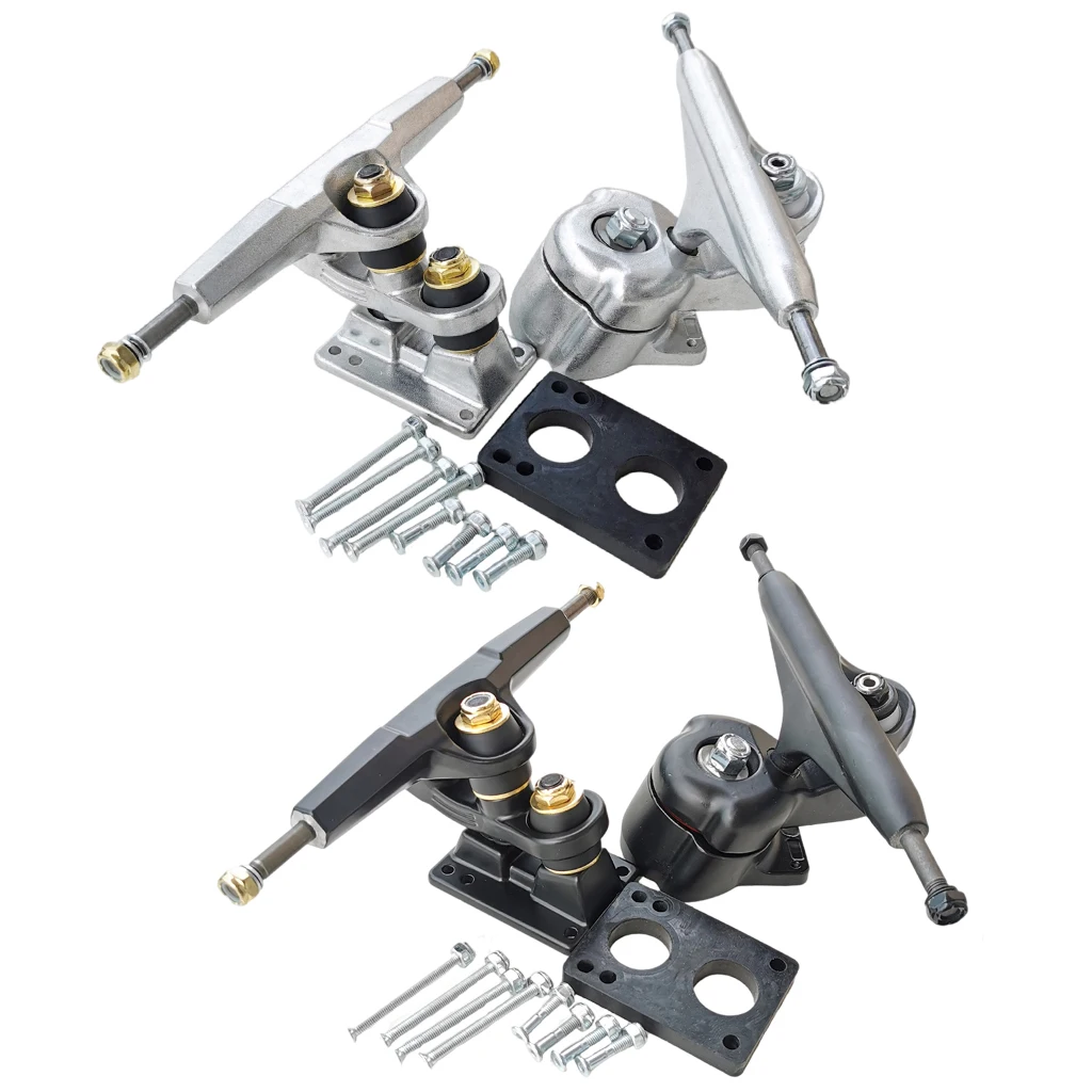 

1 Set 6.25inch Aluminium Alloy Longboard Skateboard Trucks Impact Resistance Riser Pads Hardware Accessories