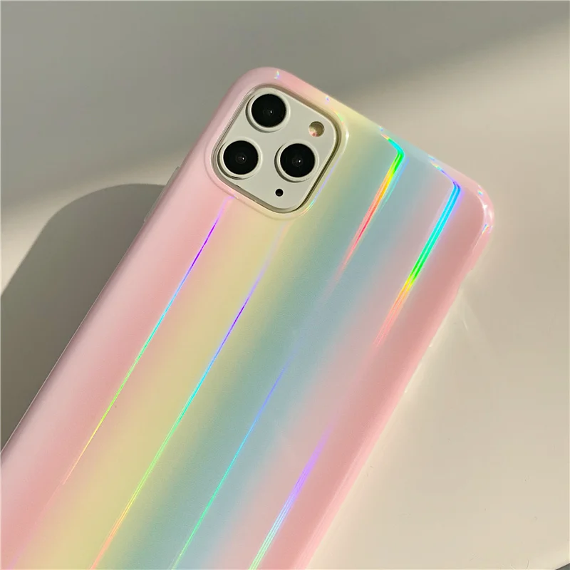 Aurora laser phone case for iphone 11 11Pro Max case for iphone X XR XS Max 7 8 6 6S Plus Gradient color case capa
