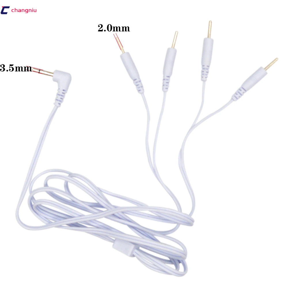 

1000pcs/lot DC3.5MM Pin style 4 in 1 way electrode wires/cable for digital therapy massager,slimming machine DHL freeshipping