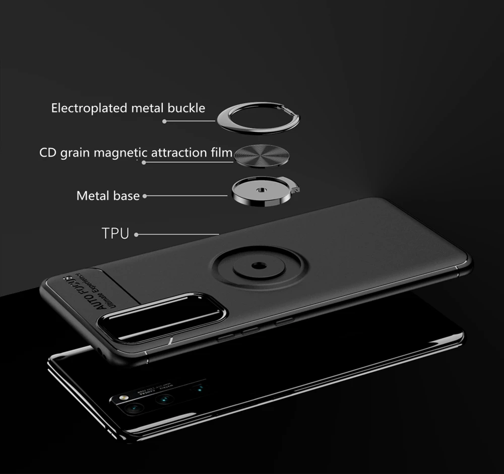 Чехол для телефона с кольцом на палец магнитный держатель Huawei Honor Play 4TPro 4T 30 30Pro + X10
