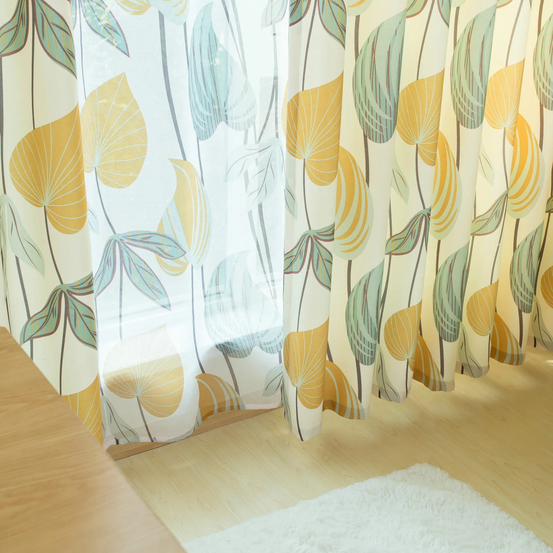 Новые корейские простые современные вельветовые затемненные шторы с принтом для