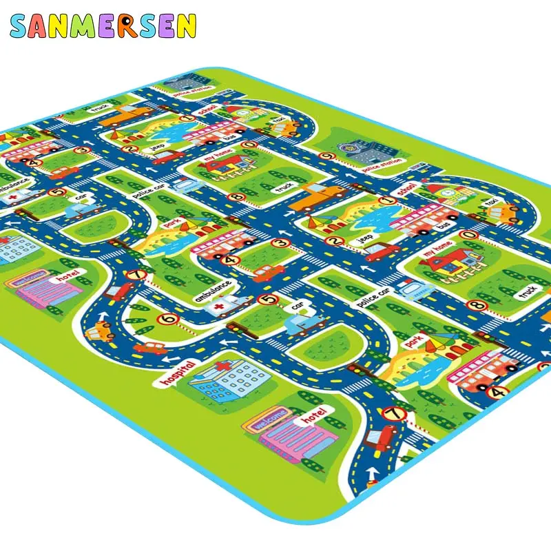 0 5 см толстый мультяшный городской дорожный детский коврик для ползания лазания