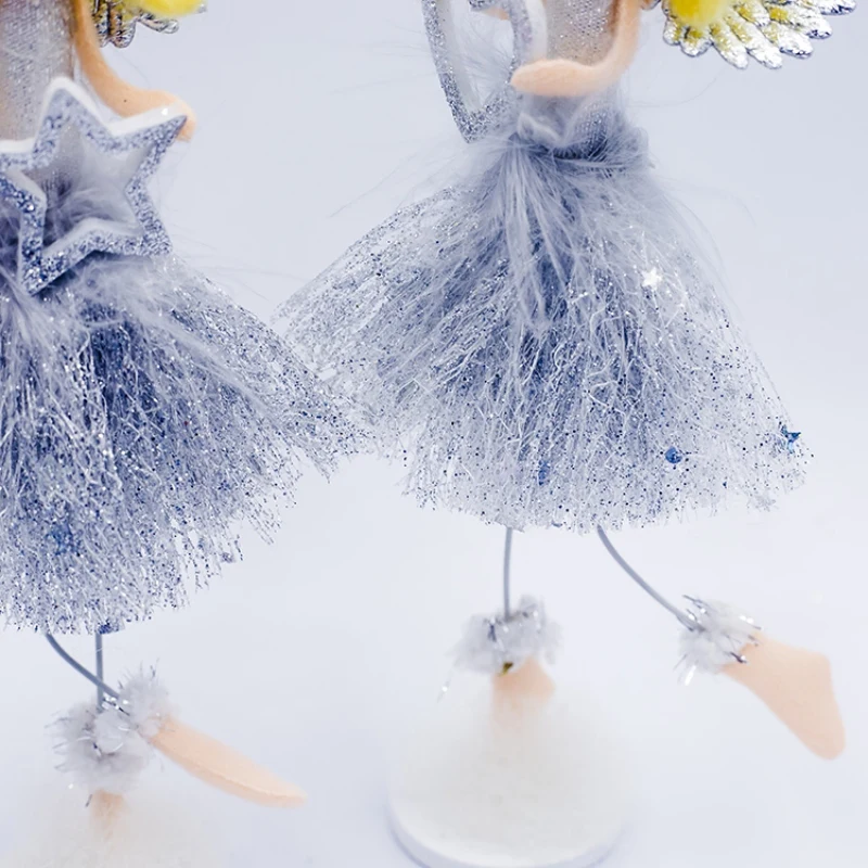 

Christmas Doll Angel With Clear Crown Decorative Figurine Ornaments Holiday Gift Decorations