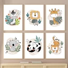 Милые постеры в скандинавском стиле с Львом, жирафом, тигром, ленивером и принтами, настенная Картина на холсте, искусство для декора детской комнаты