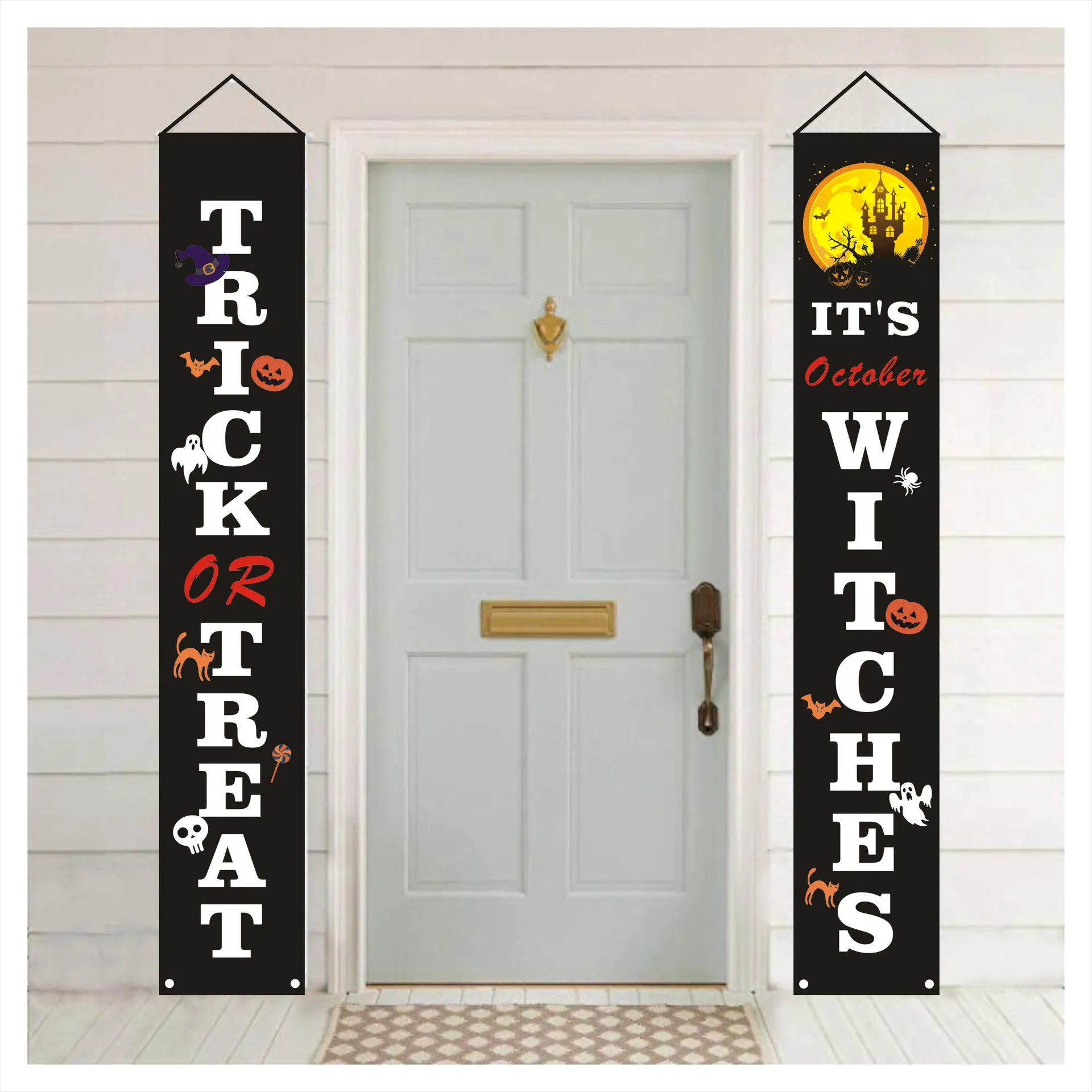 Halloween door curtain halloween couplets banner decoration |