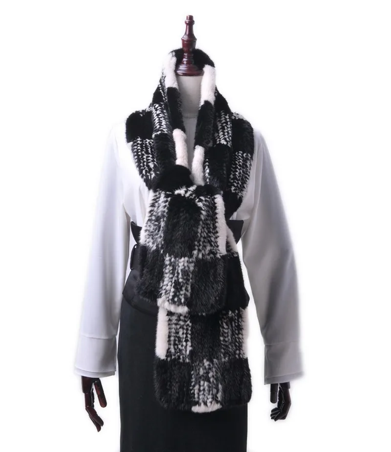 Шаль из 2020 натурального меха норки длинная 100% женские зимние шарфы теплая