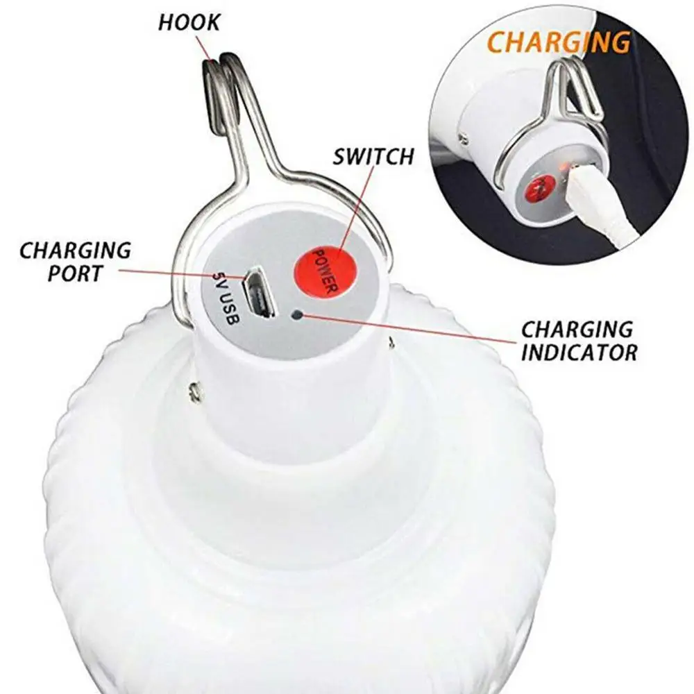 

60W / 100W Rechargeable Bulb LED Waterproof Emergency Light Lamp Camp Mini light flashlight I8I4 Outdoor Emergency For Home Q1S0