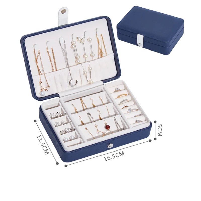 

New 2021 Fashion Earrings Storage Box Portable Jewelry Holder High Quality PU Earrings Jewelry Bag