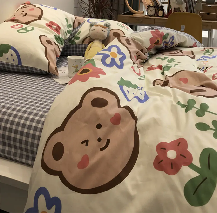 

Cute cartoon beat bedding set kid teen,trend lovely cotton twin full queen King home textile bed sheet pillow case quilt cover