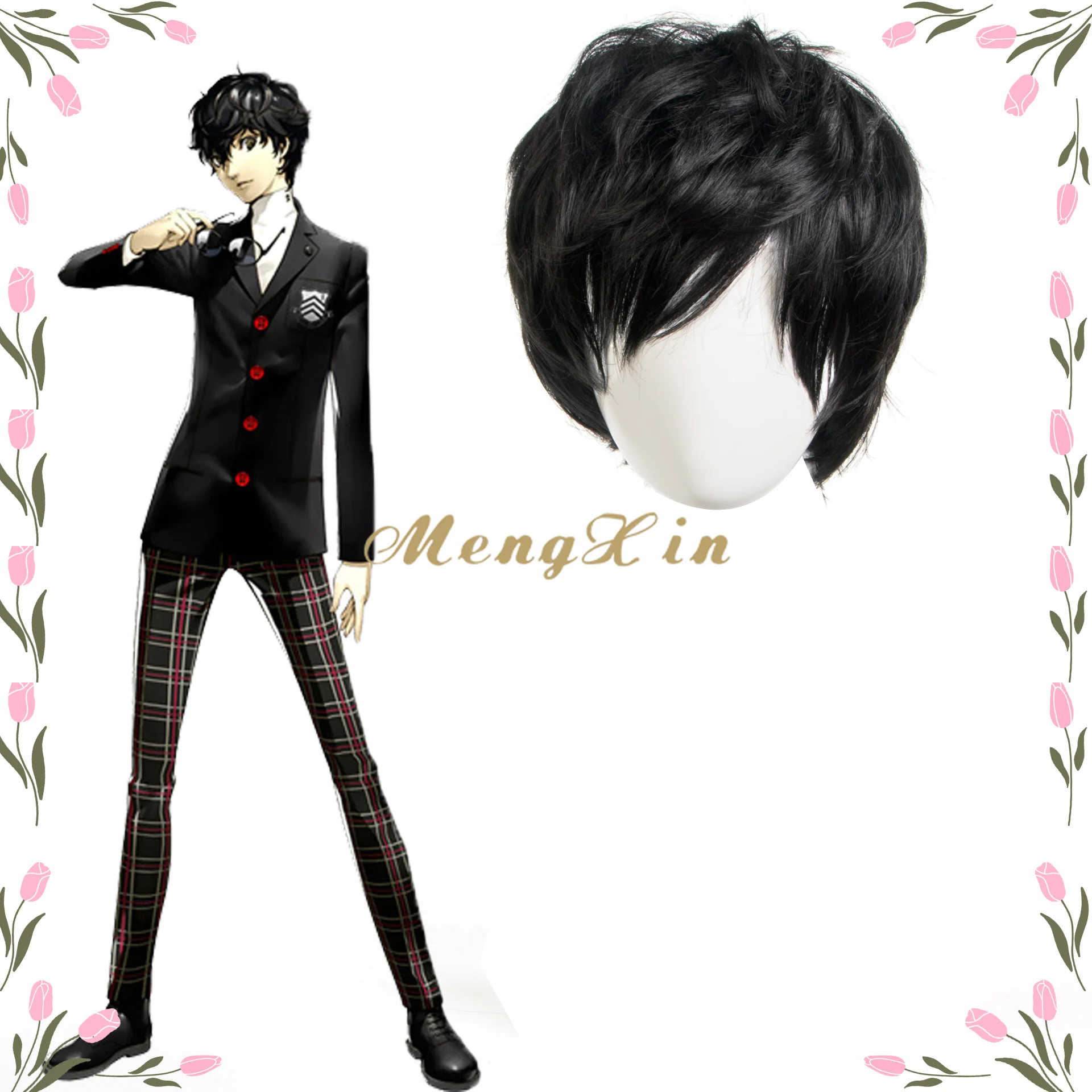 Аниме Persona 5 риудзи Сакамото пальто футболка топы брюки Униформа наряд для игр