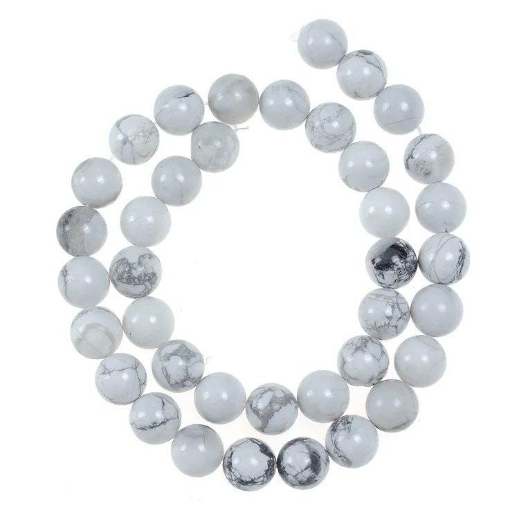 white howlite Натуральный драгоценный камень тигровый глаз аметисты круглый лазурит свободные нити камень бусины для DIY ожерелье браслет ювелирных изделий выбор Размер 4-12 мм - Цвет: white howlite