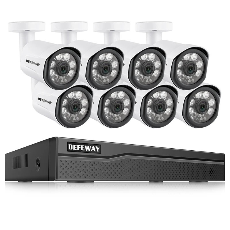 DEFEWAY 8CH HD 1080P Poe ip-камера видеонаблюдения домашняя камера безопасности Система POE 8 камера IP комплект видеонаблюдения