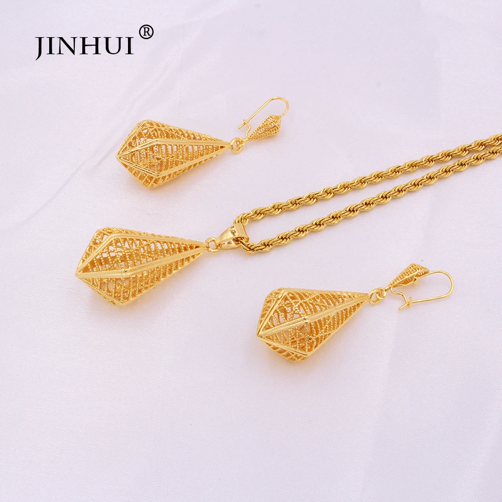 Роскошный комплект из колье и серёг золота 24 к|Ювелирные наборы| |