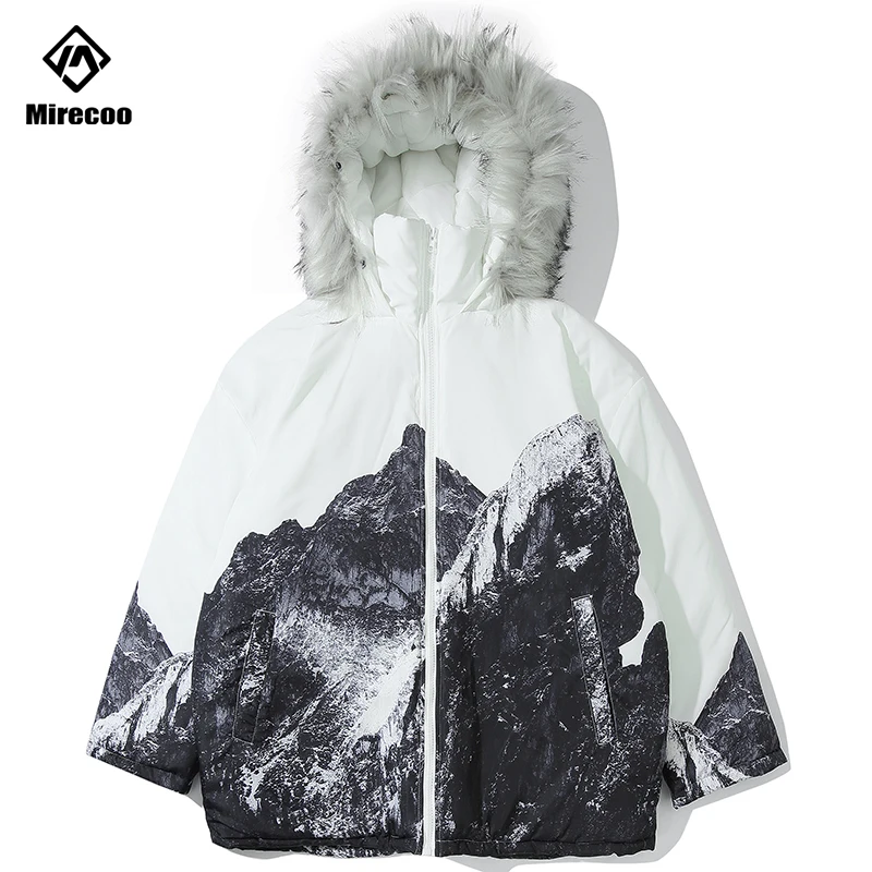 Мужская длинная куртка с меховым воротником Зимняя парка в стиле хип-хоп | одежда