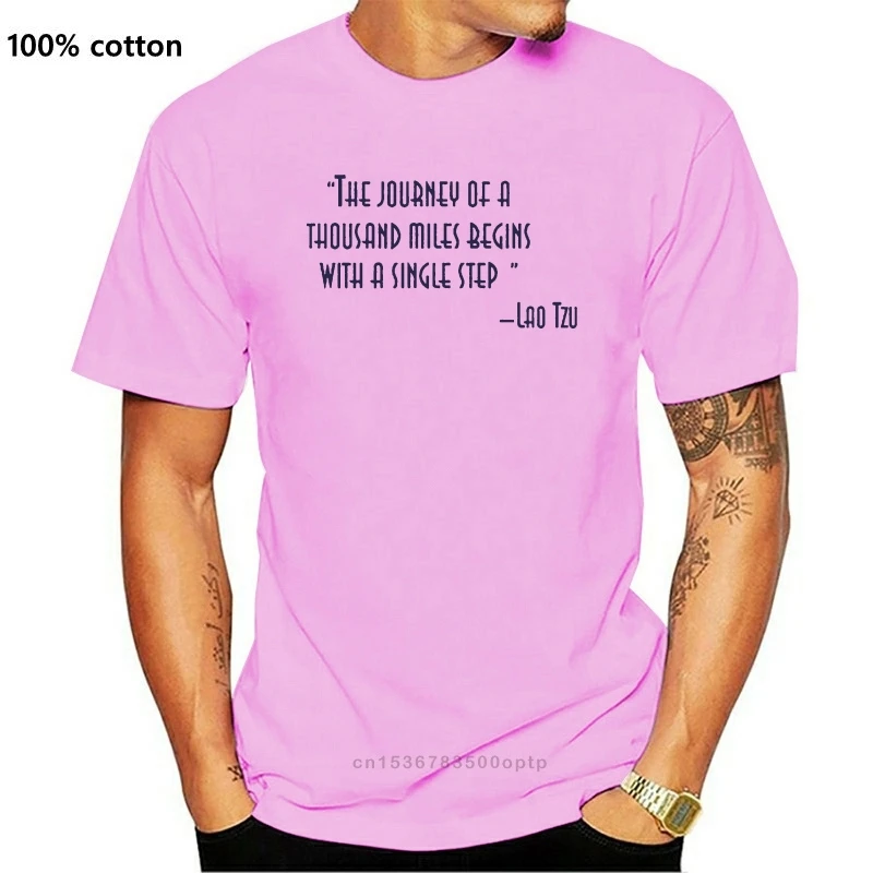 

New LAO TZU TAOISM QUOTE MENS T SHIRT JOURNEY SINGLE STEP PHILOSOPHY