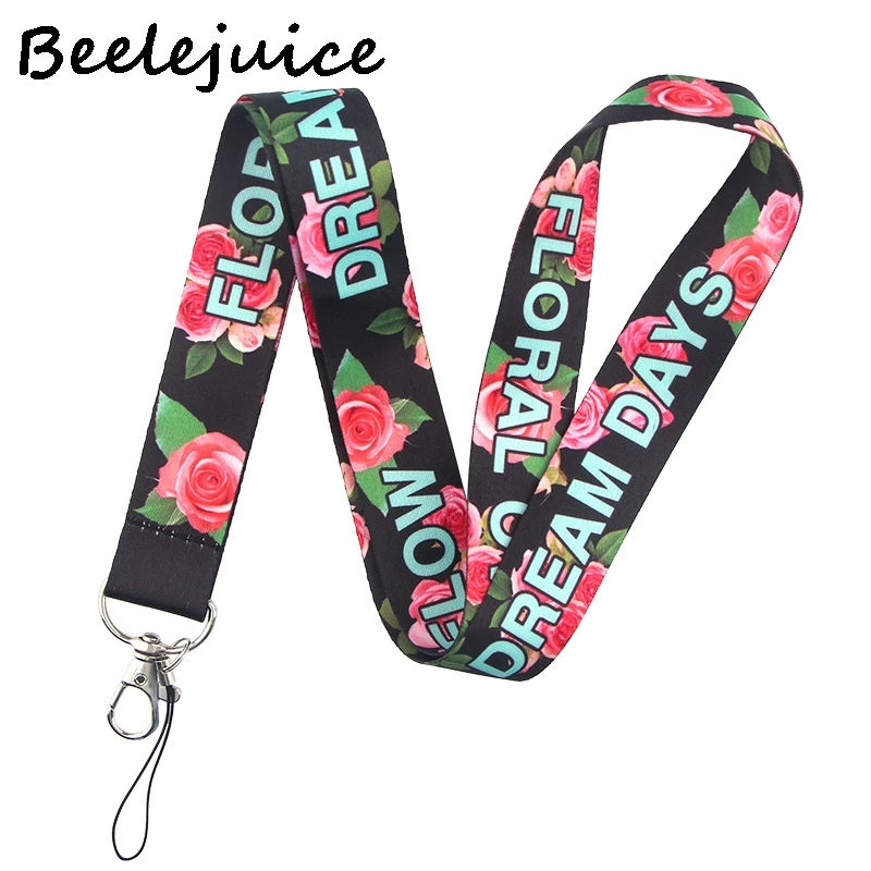 Шнурки с цветами розы крутой шейный ремешок ленты телефонные ключи ID держатель