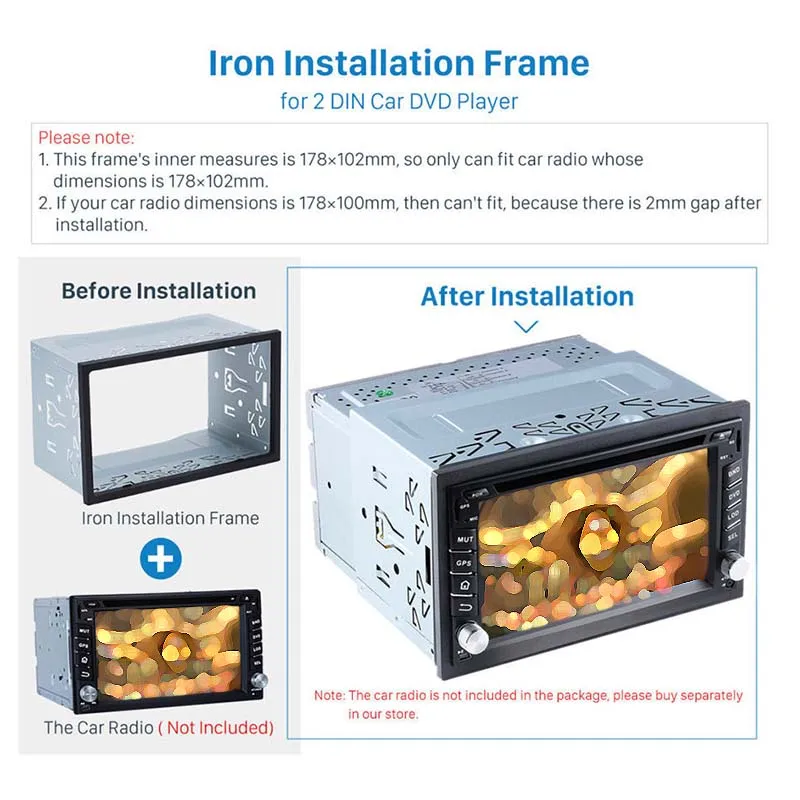 Сменная рамка для dvd плеера 2Din крепления приборной панели автомобильного стерео