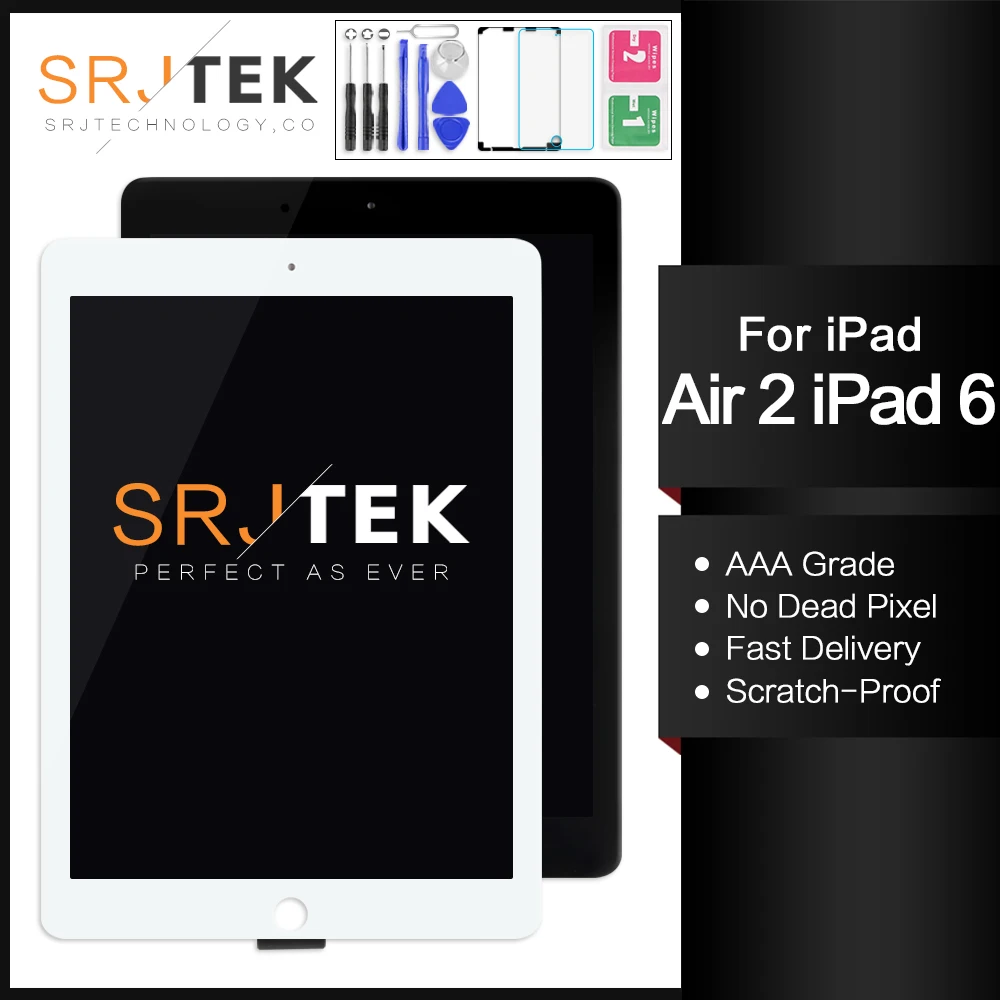9," для iPad Air 2 2nd Gen A1567 A1566 ЖК-дисплей, матрица, сенсорный экран, дигитайзер, сенсор в сборе, нет кнопки Home для iPad 6