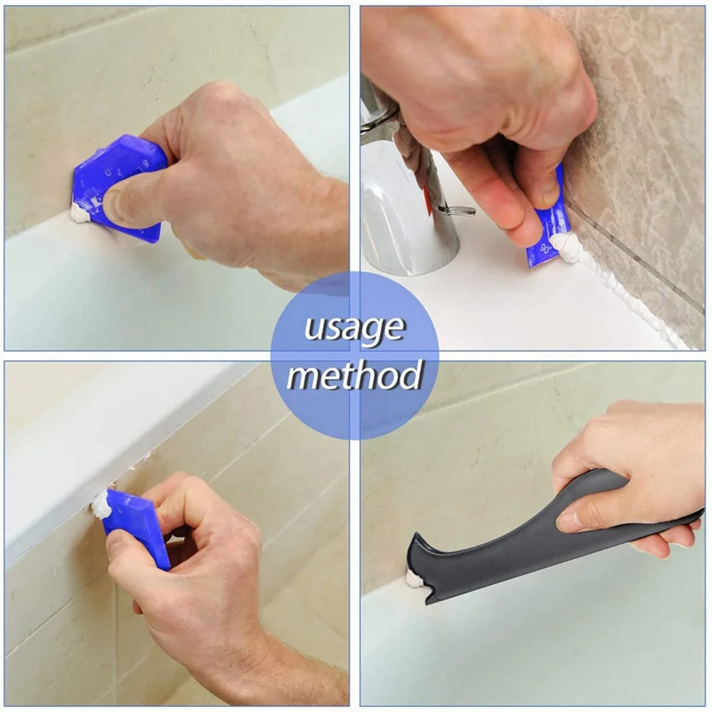 

3 In 1 Silicone Sealant Remover Tool Set Multifunctional Caulk Finisher Sealant Smooth Scraper Stainless Steel/Plastic Hand Tool