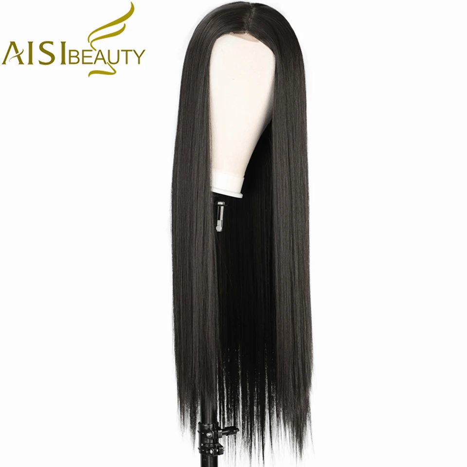 AISI BEAUTY синтетические парики длинный прямой черный парик для женщин натуральный