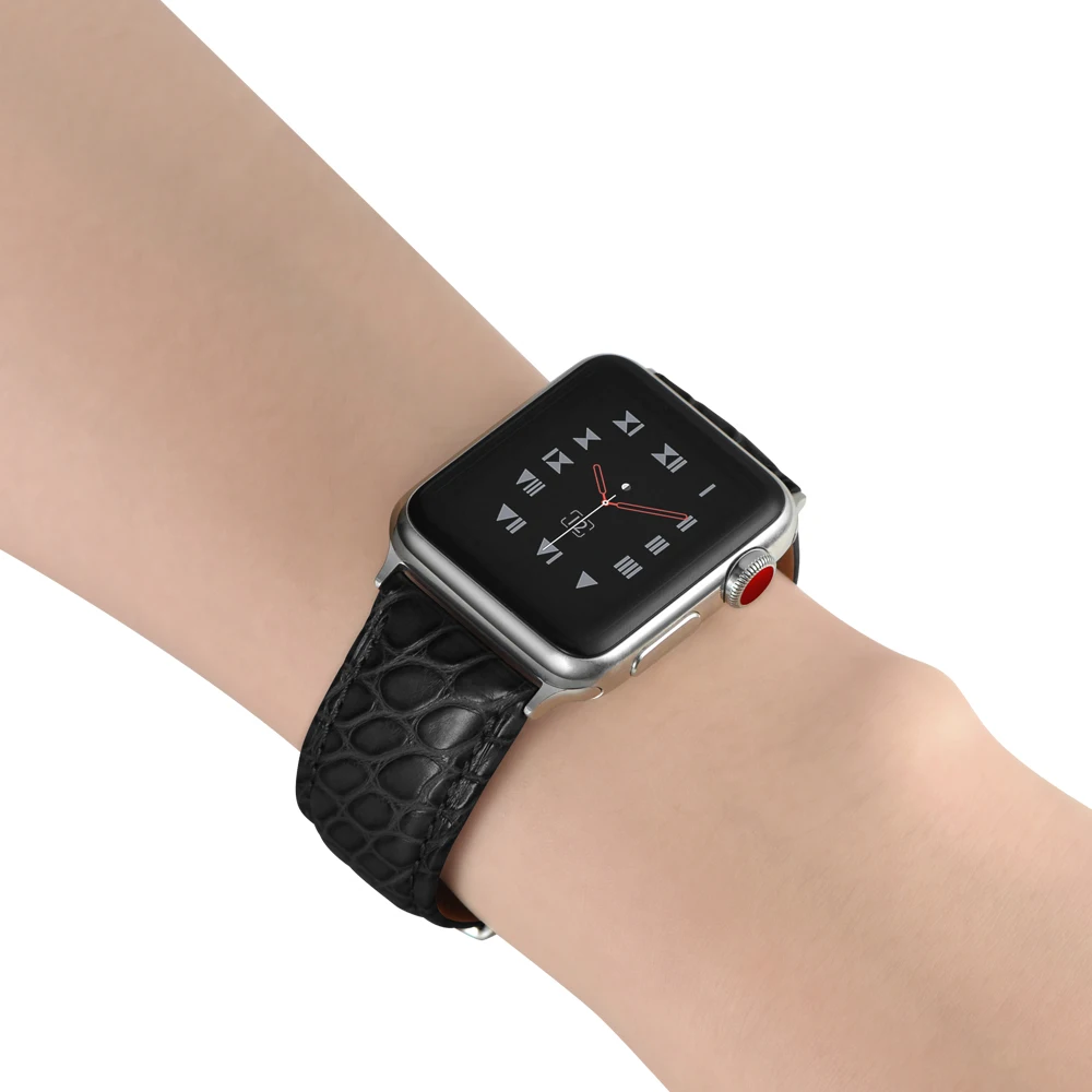 Ремешок UEBN из натуральной кожи с застежкой бабочкой для Apple watch Series 5 ремешок часов