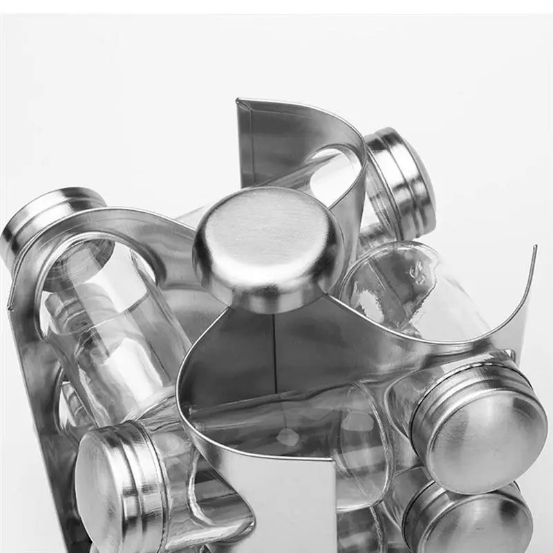 Rotating Cruet Condiment Seasoning Jars Set for Spices Pepper Sprays Bottles Salt Shakers Holder Kitchen Storage Rack Organizer | Дом и сад
