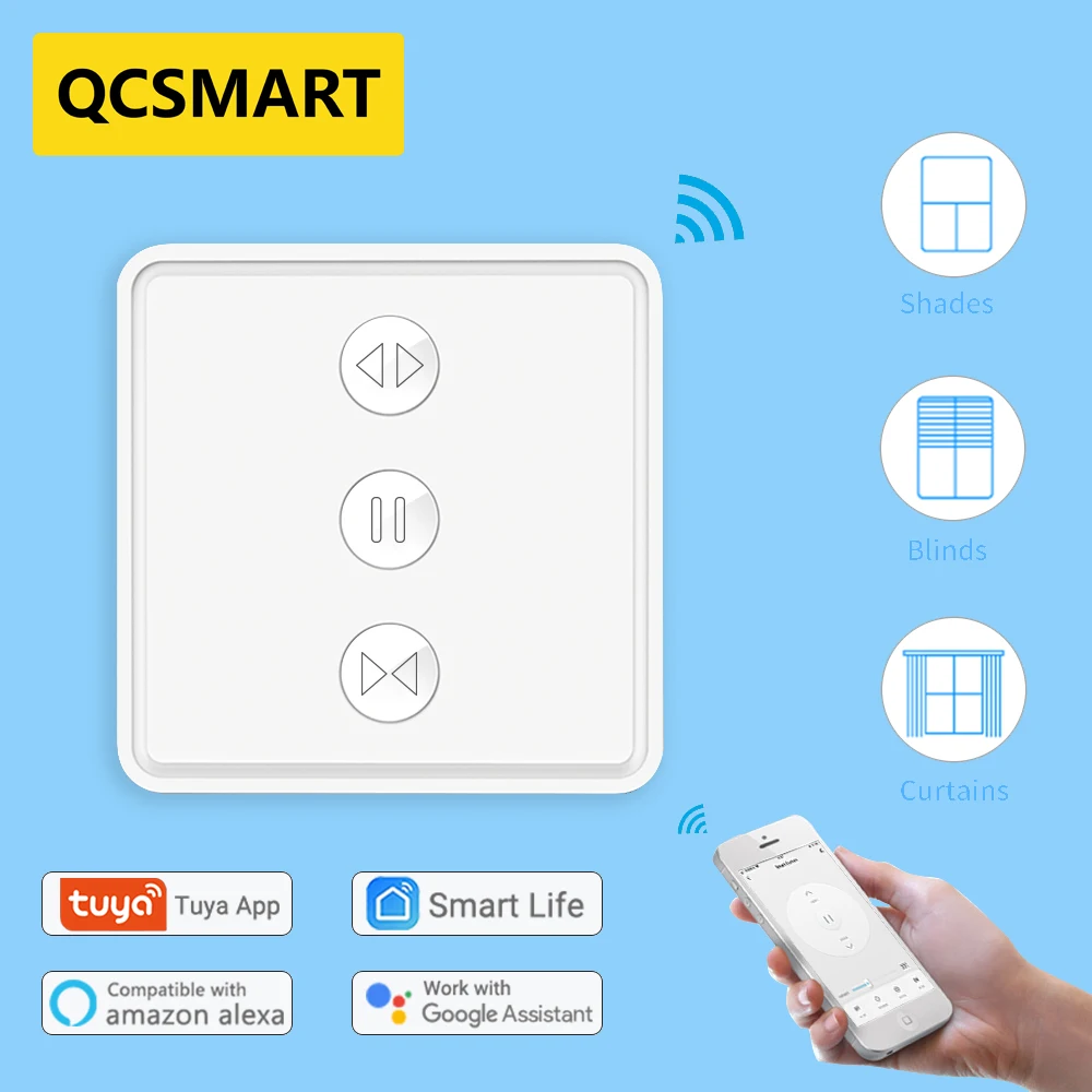 Смарт занавеска Tuya Smart Life с Wi Fi Солнцезащитный затвор для окон жалюзи