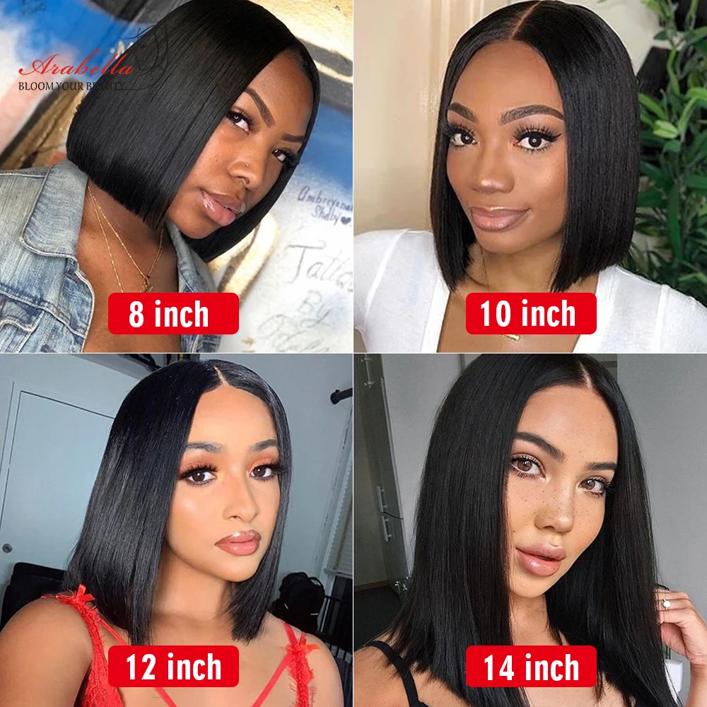 

Straight Bob Lace Wig 13x5x2 Short Bob Wig Pre Plucked Human Hair Wigs Arabella Double Drawn Hair Bob T Part Lace Frontal Wig