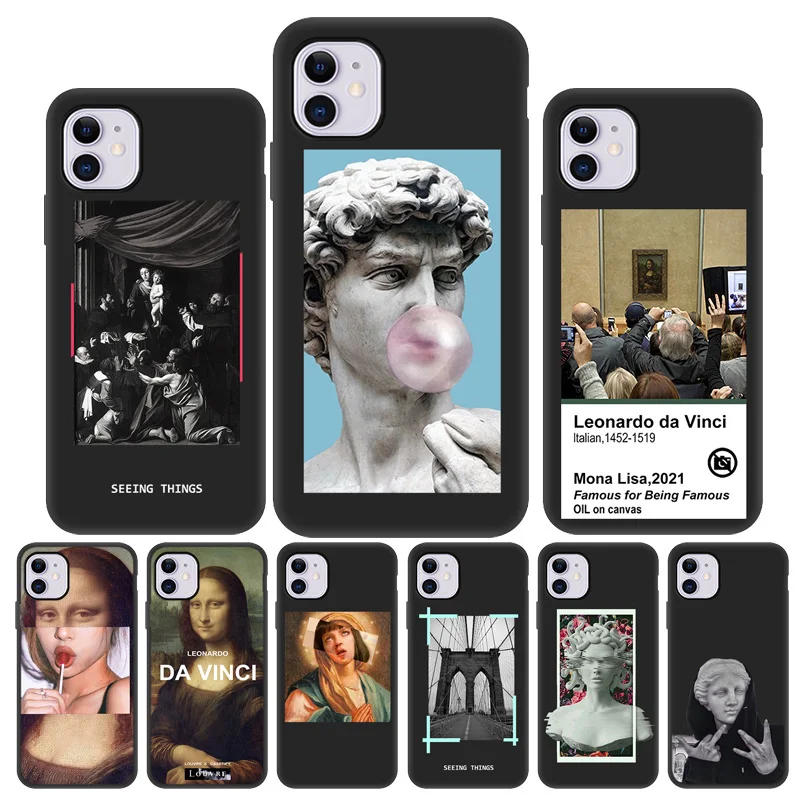

Phone Cases for iphone 13 Case Silicon Funda Iphone 11 12 13 Pro Max 7 8 Plus XS Max XR 6 6S 5 5S SE 2020 Aesthetic Black Covers